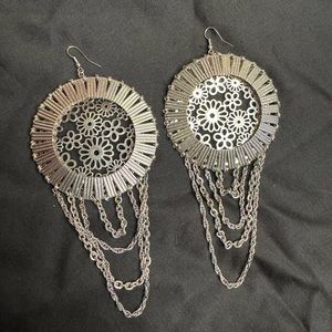 Sunflower Earrings Silver